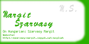 margit szarvasy business card